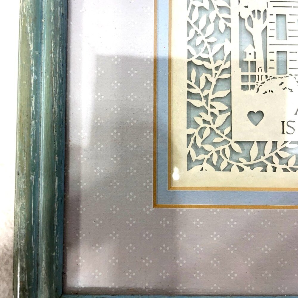 Scherenschnitte A Good Neighbor is a Found Treasure Handmade Gift Framed Art - Picture 5 of 6